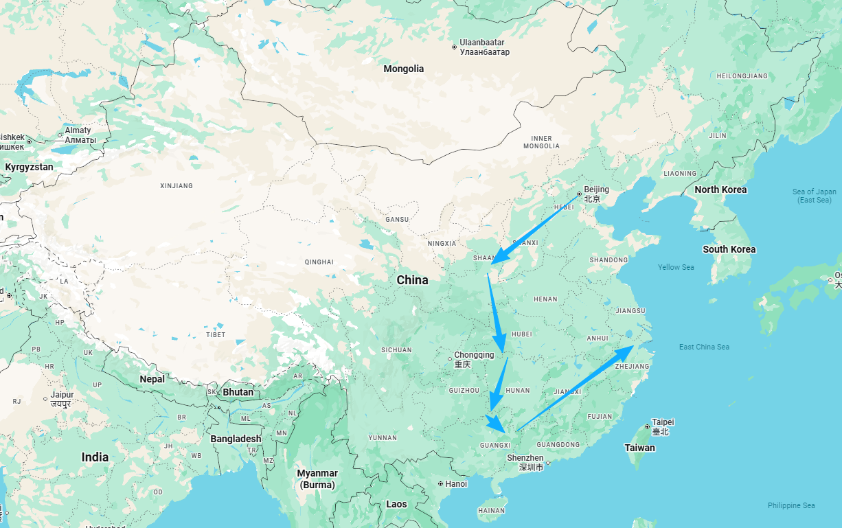 Tour route map